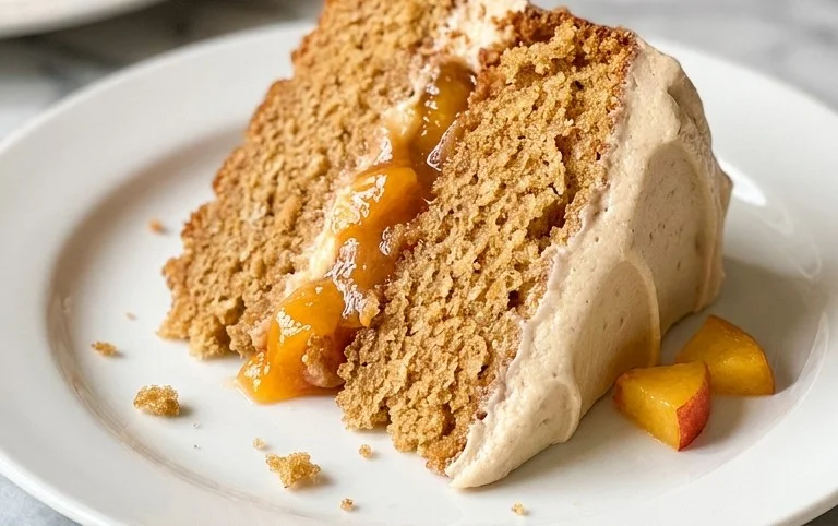 Brown Sugar Layer Cake with Peach Filling