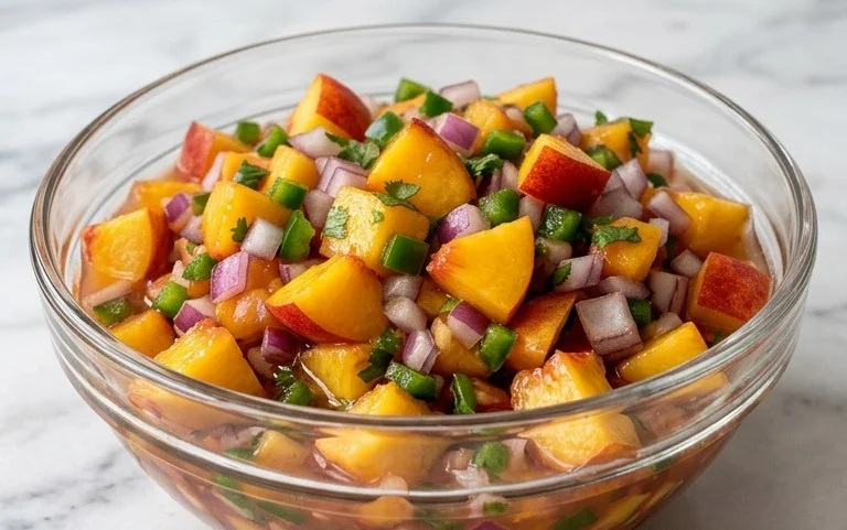 Sweet & Spicy Peach Salsa Canning Recipe