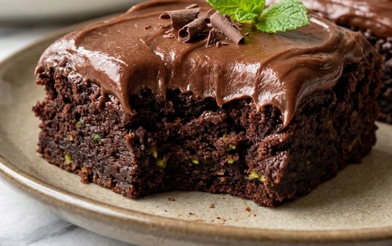 Zucchini Brownies with 1 minute Frosting!