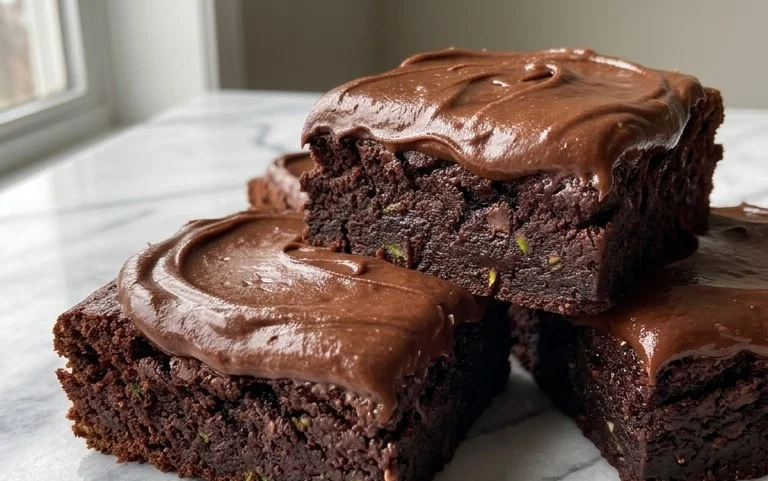 Zucchini Brownies with 1 minute Frosting!